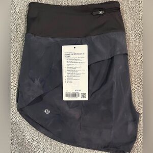 Lululemon Speed Up Shorts Size 12 Diamond Dye Pitch Grey